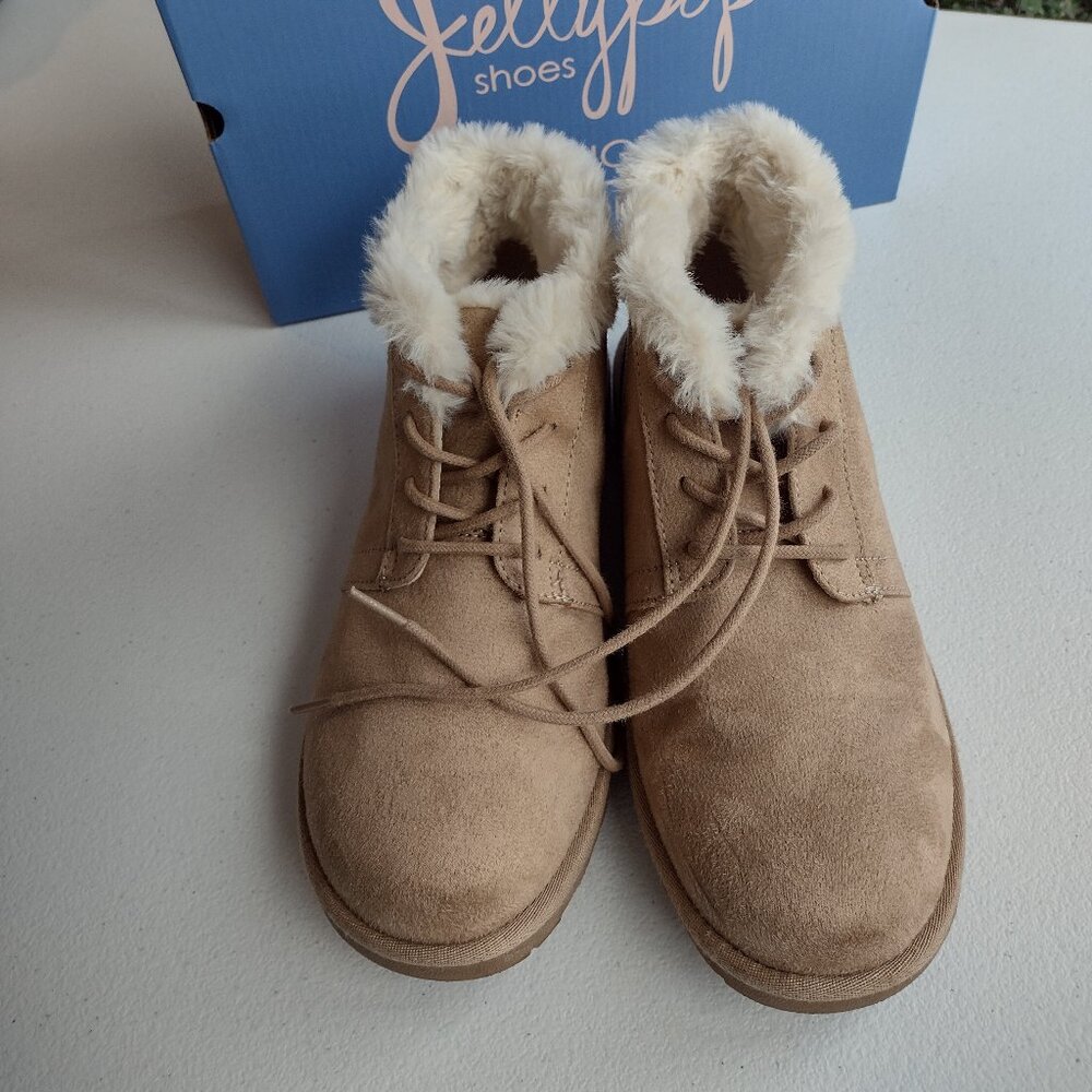 Jelly Pop, Faux Suede Lace-up Bootie